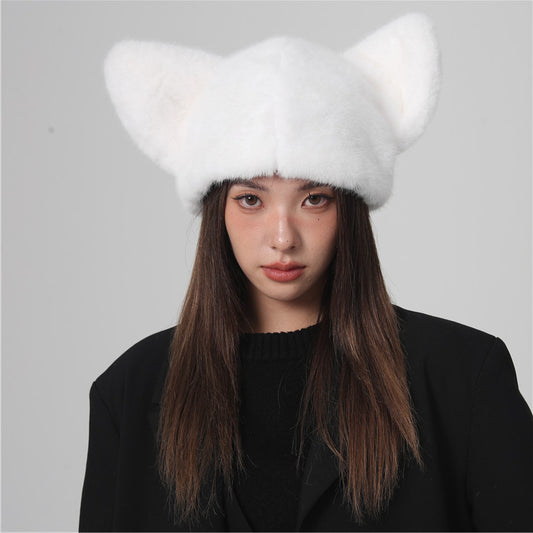 Plush Velvet Padded All-matching Knitted Wool Hat