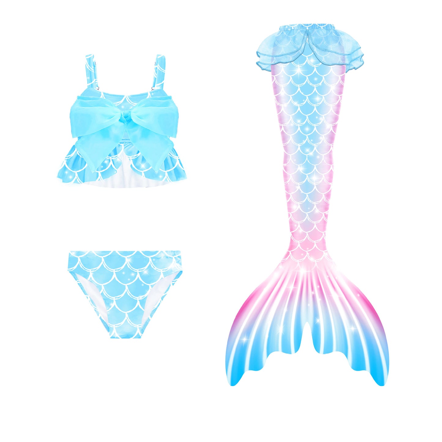 Mermaid Swimsuit Mermaid Tail Swimsuit Girls Swimwear Set Kids Onsen Swimsuit