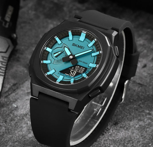 Electronic Watch Middle School Student Commuter Dual-display Watch Luminous Waterproof