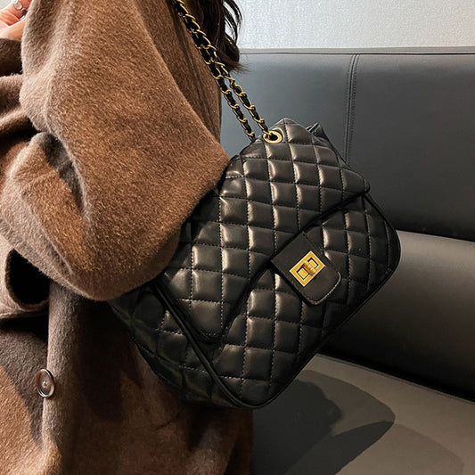 Lingge Embroidery Small Bag Female Fashion Chain