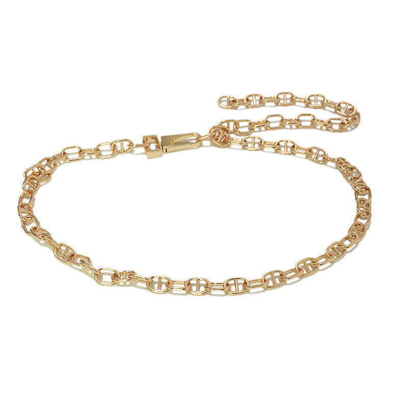 Women's Casual Gold Electroplated Metal Waist Chain