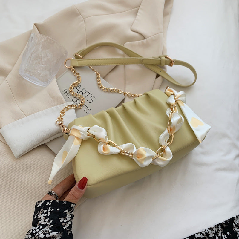 Trendy All-match Niche Design Fold Chain Messenger Small Square Bag