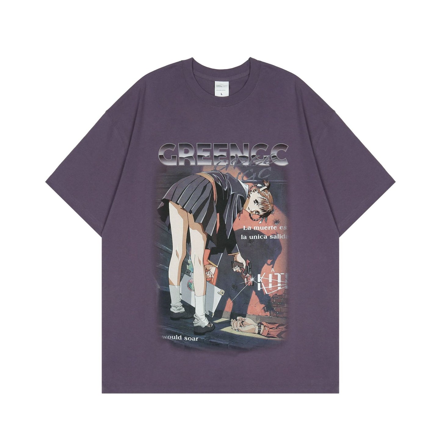 American Street Fashion Cartoon Girl's Short Sleeved T-shirt