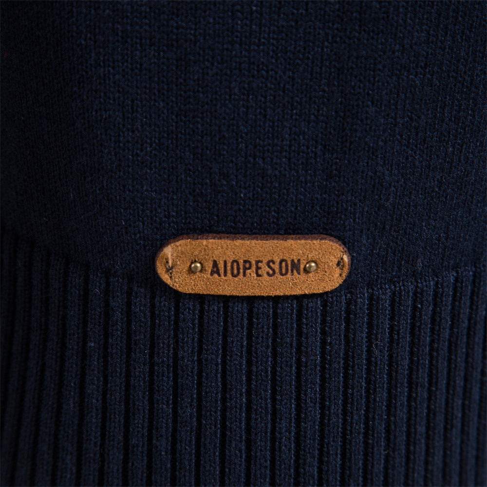 Europe And America's New Men's Chest Stand Collar Sweater
