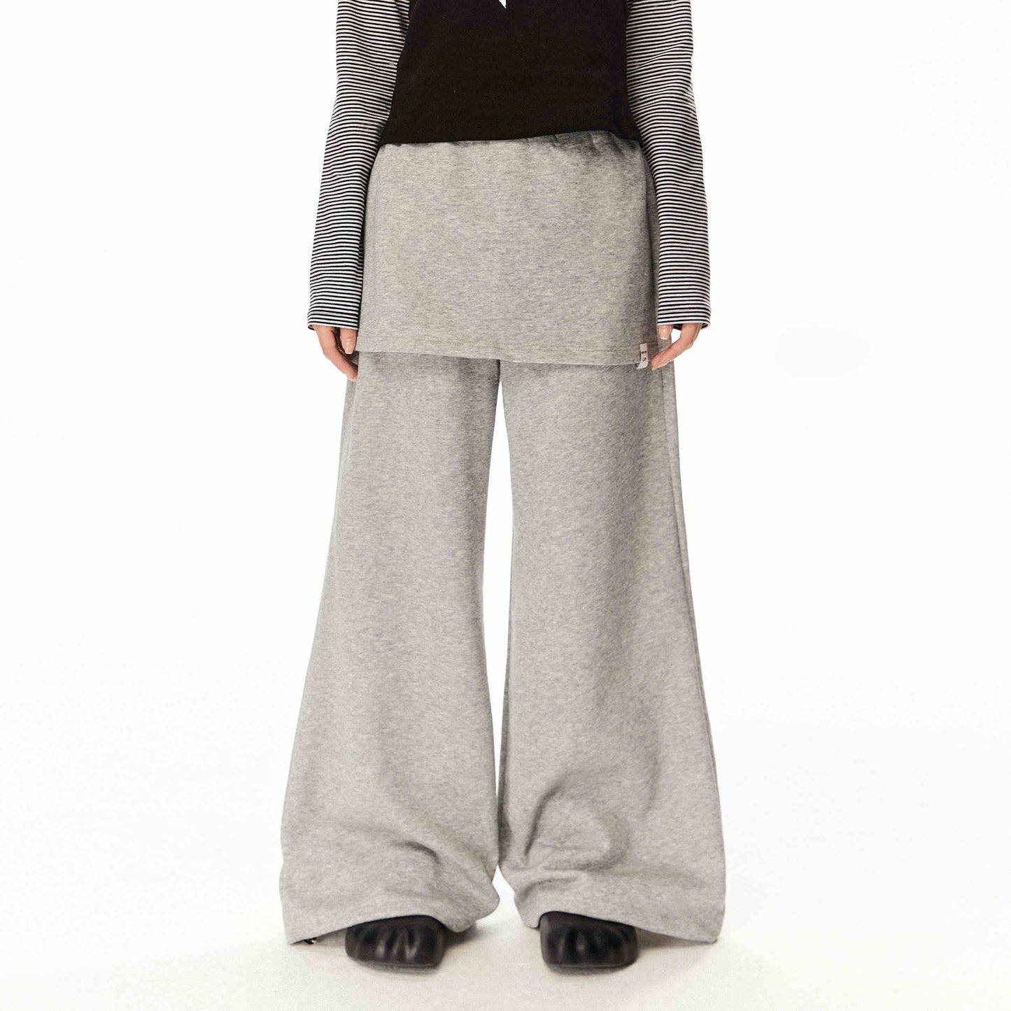 Retro Low Waist Fake Two-piece Loose Casual Wide Leg Track Pants