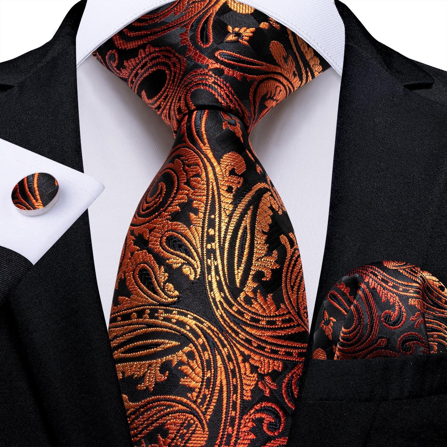 Vintage Jacquard Paisley Tie 3-Piece Set