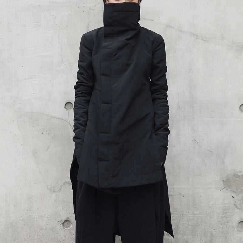 Irregular Coat Women's Turtleneck Thin Cotton-padded Mid-length Niche Top