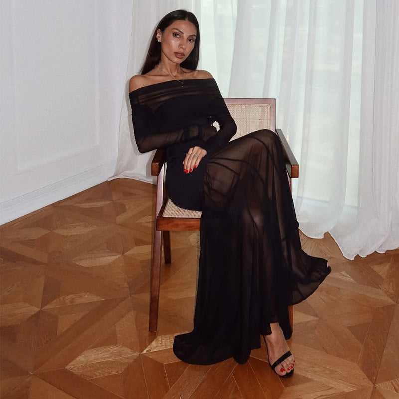 Womens Stylish Elegant Slim-fit Long-sleeve Dress