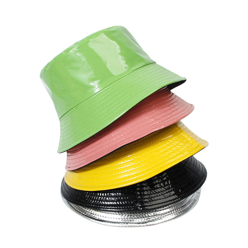 Outdoor Leisure All-match PU Leather Fisherman Hat