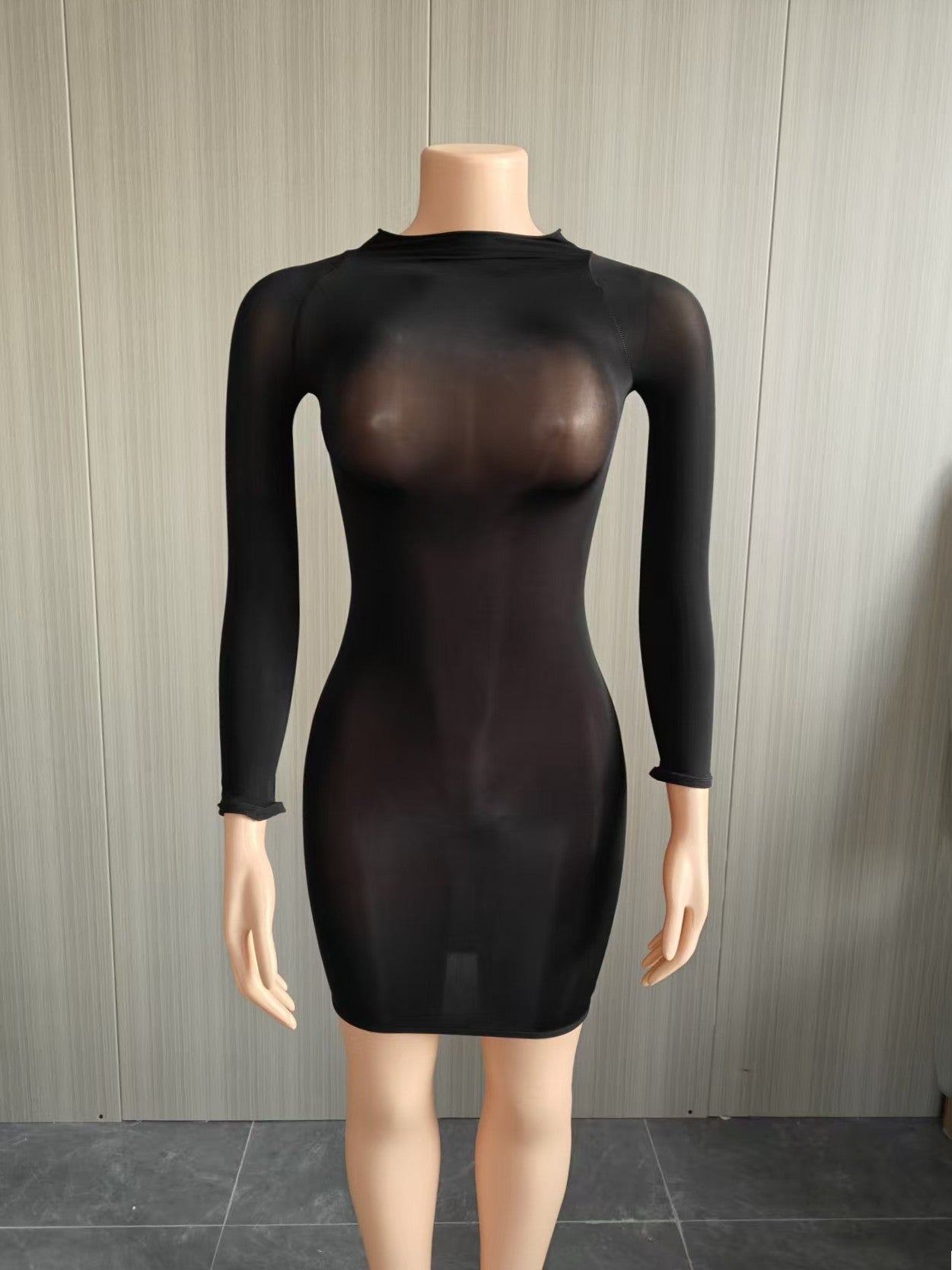 Ultra-stretchy Glossy Sheer Bodycon Dress
