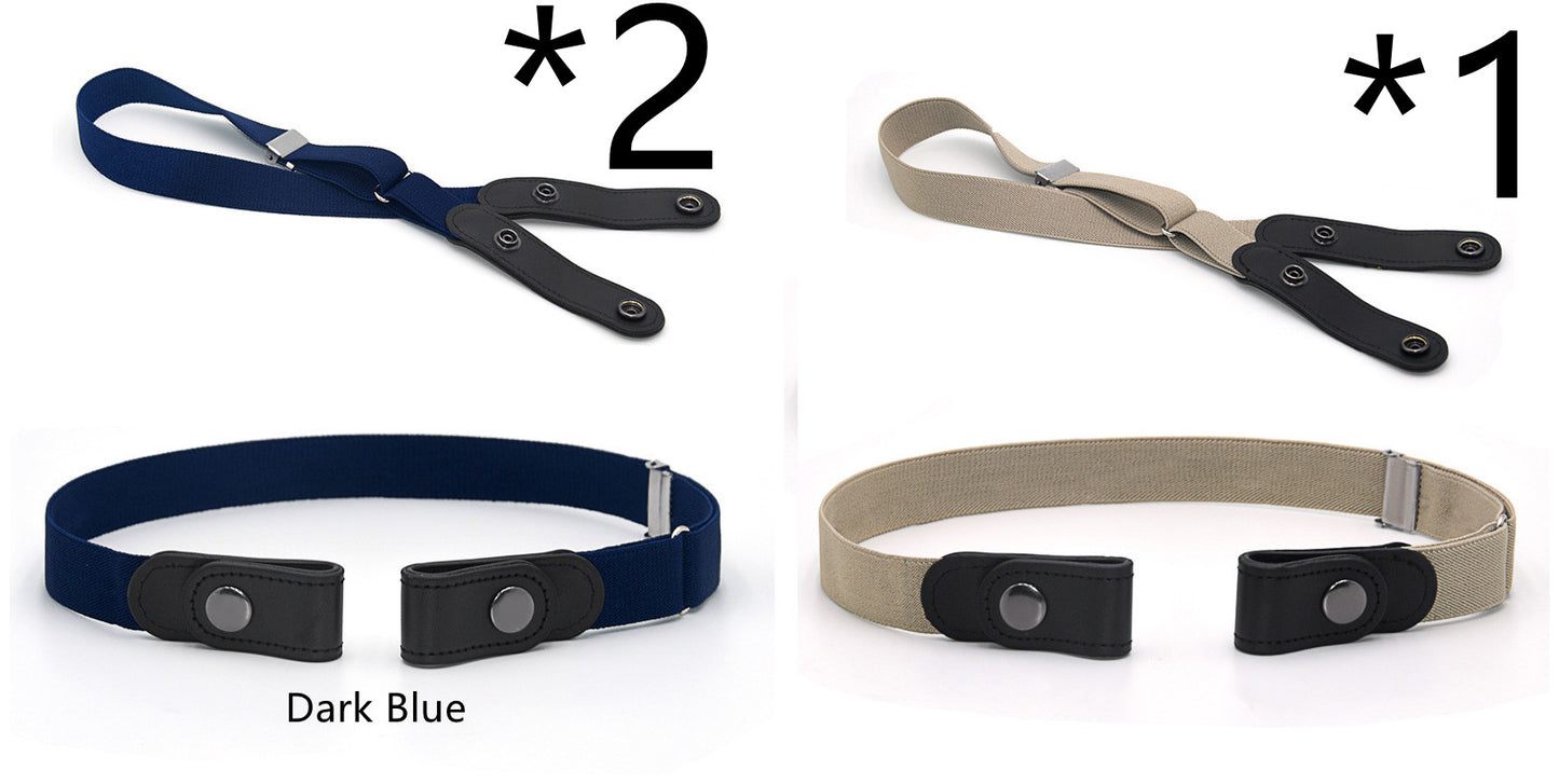 Jeans Belt Seamless Elastic Without Buckle All-match Lazy Belt