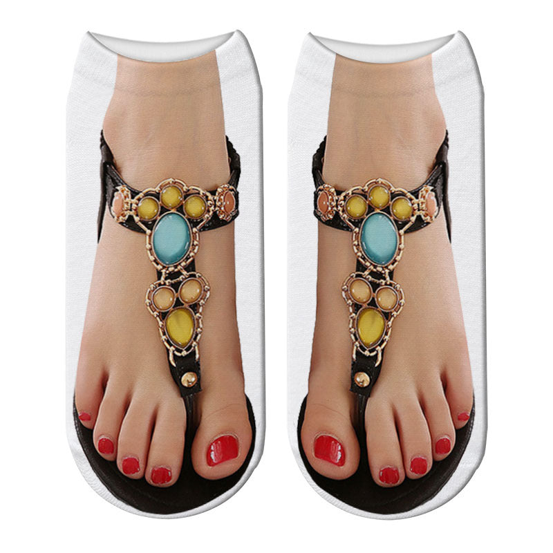 New Sneakers Print New 3D Women's Socks