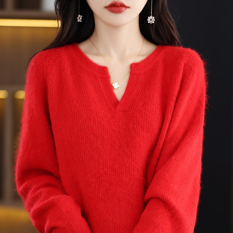 Autumn And Winter Mink Sweater Women's Loose Plus Size Base Fleece Shirt