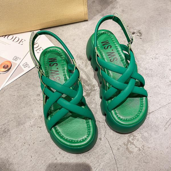 Kvinders Nye Sport Casual Og Alsidige Muffin Sandaler Med Tyk Bund