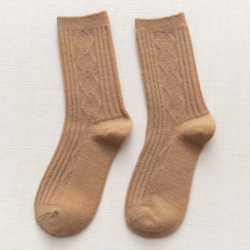 Black Terry Thermal Storage Long Tube Warm Women's Socks