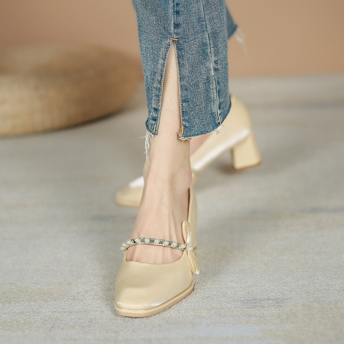 High Heels Gentle Mary Jane Thick-Heeled Single Shoes Niche Sandals