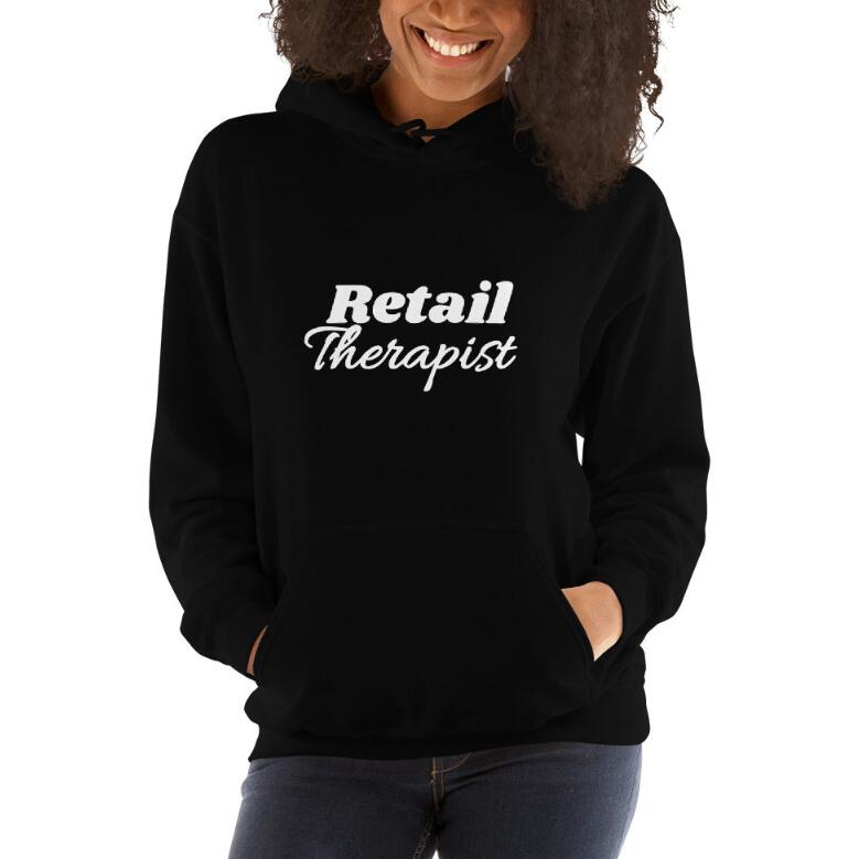 European And American Printing Velvet Padded Hooded Sweatshirt