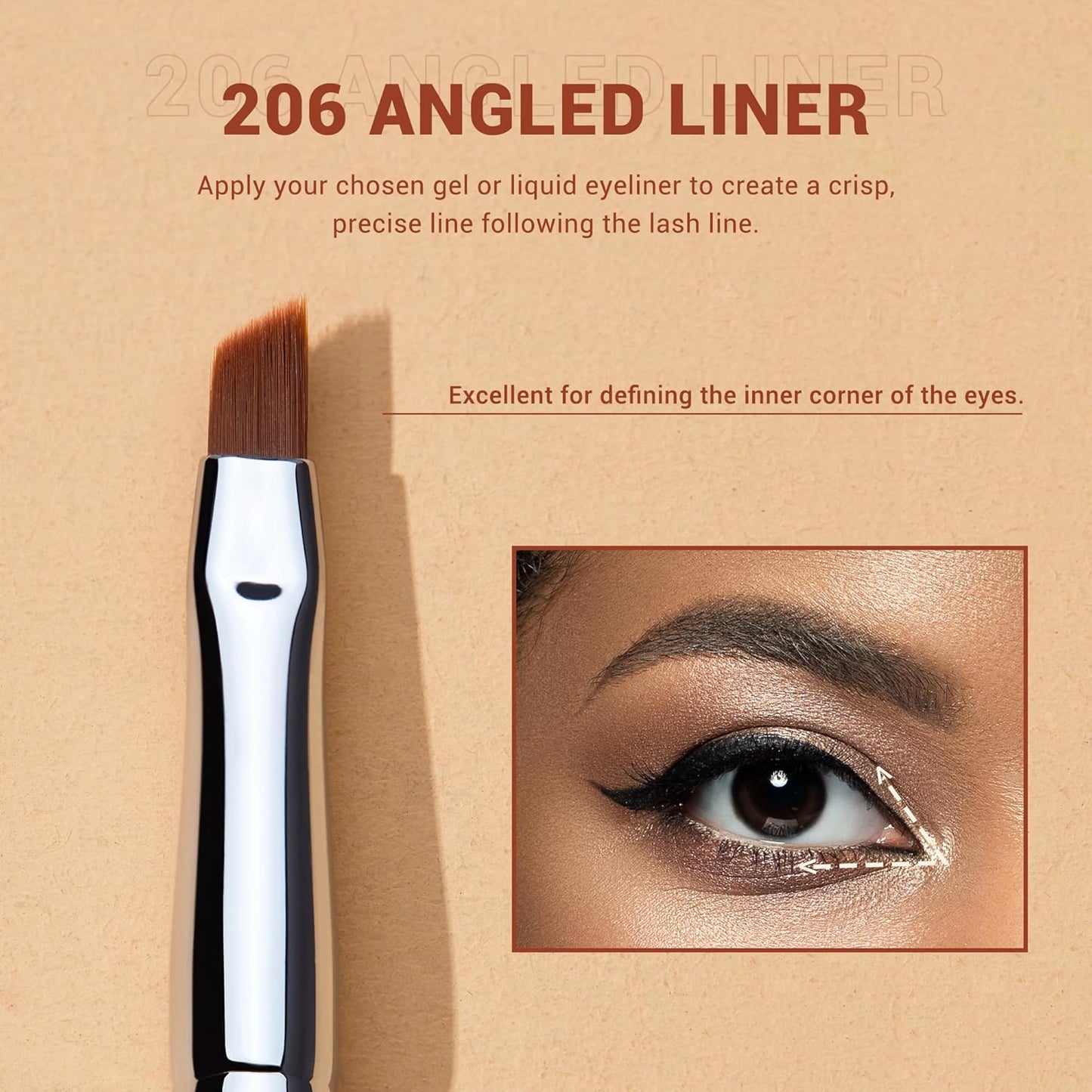 Jessup Abgewinkeltes Eyeliner Pinsel Set, 3-Teilig Pro Precision Eyelinerpinsel Fein Geflügelte Ultradünne Schräge Gel Makeup Pinsel Für Flüssigen Eyeliner Schwarz T345