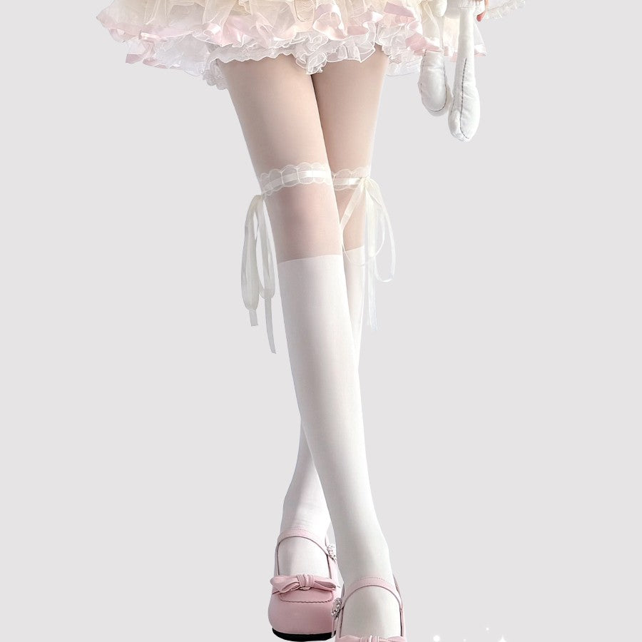 Women's Lace-up Pantyhose Thin