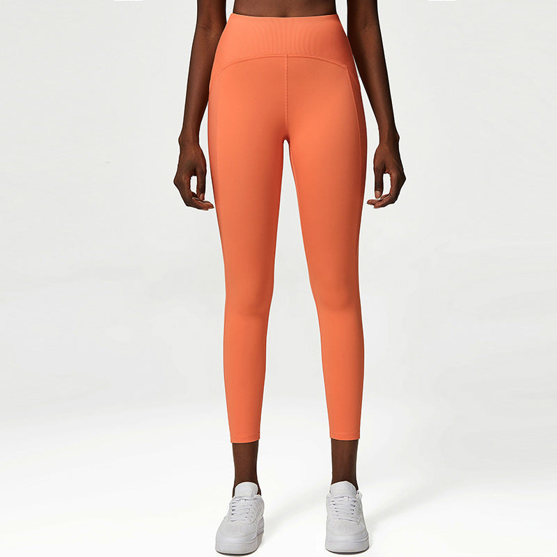 Anti-roll Peach Hip Fitness Sports Tights