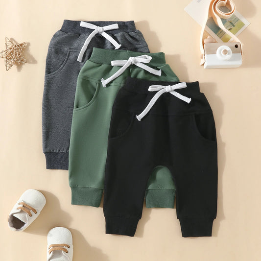 Solid Color Three-piece Trousers