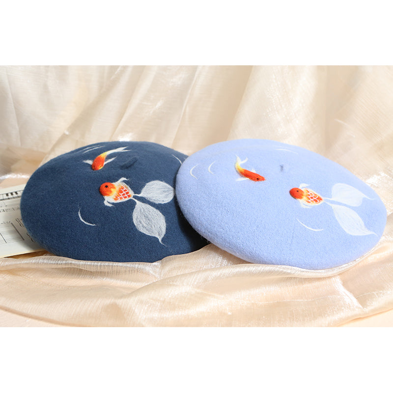 Small Design Wool Felt Beret