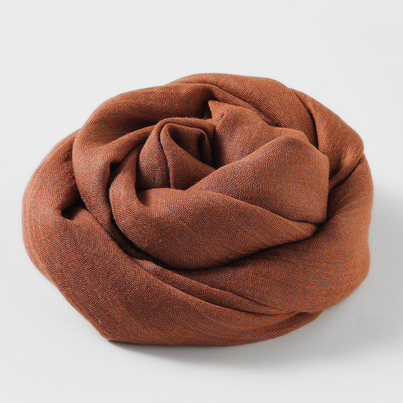 Women's Fashion Artistic Solid Color Cotton And Linen Scarf