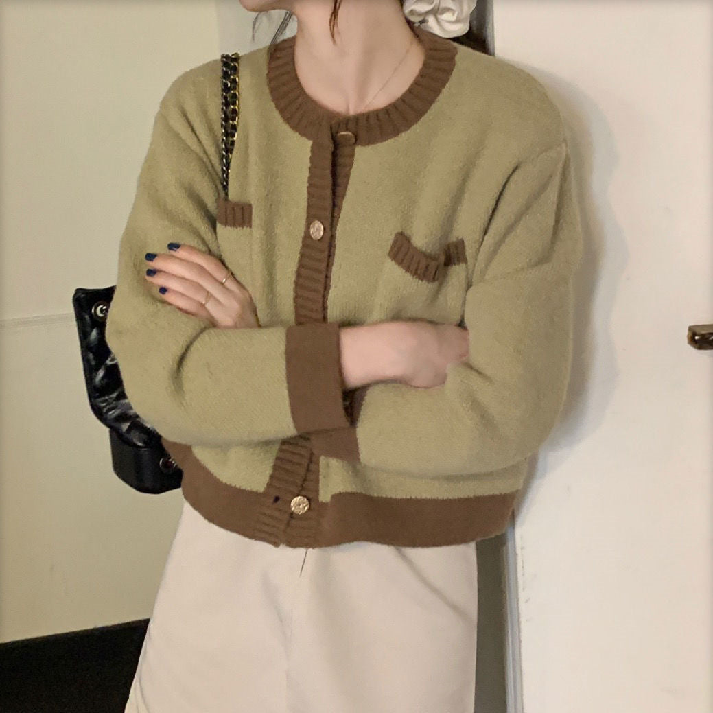 Women's Soft Waxy Sweater Foreign Style Short Coat
