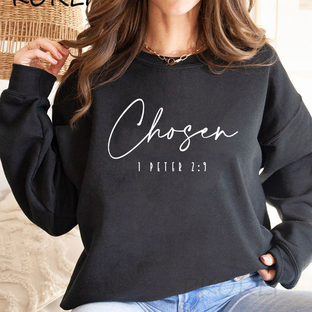Kvinders langærmet pullover med blomsterprint