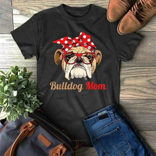 Female Creative British Mother Printed Short Sleeve