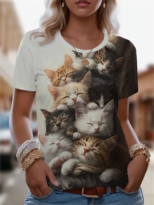 Fashionable Casual Versatile High-quality Crew-neck Short-sleeve T-shirt