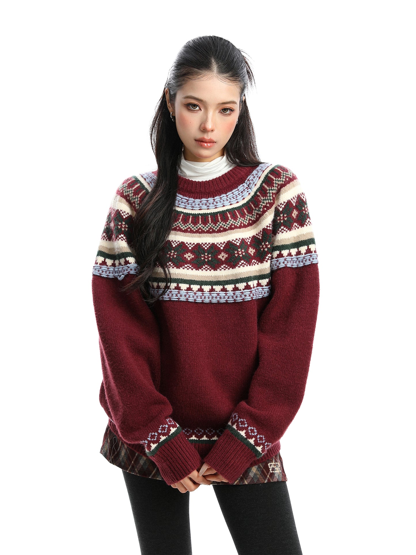 Women's Round Neck Sweater Thickening Warm And Loose
