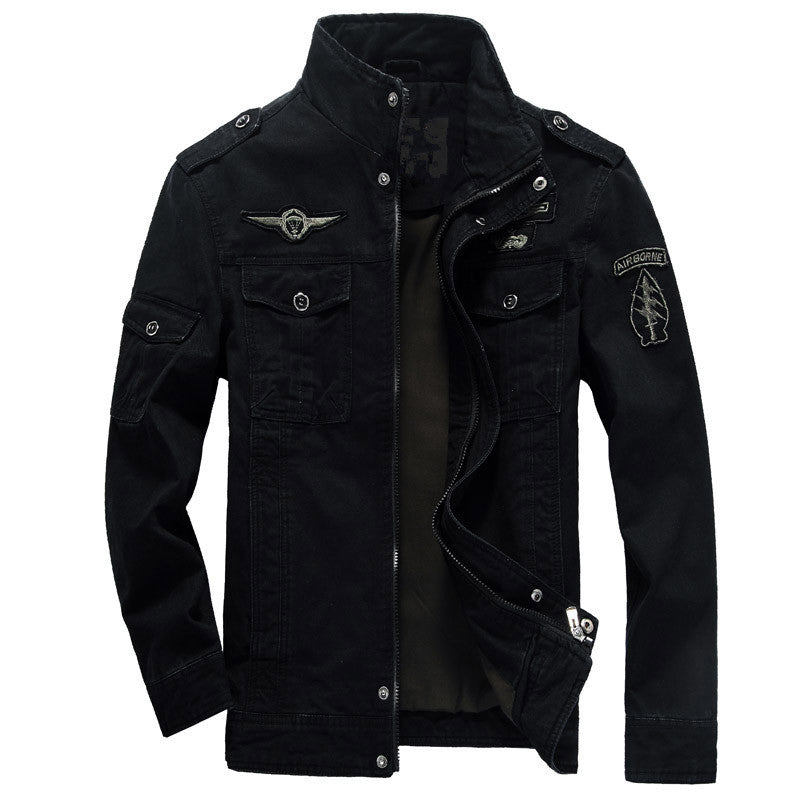 New Washed Men's Flying Stand Collar Men's Clothing Jacket