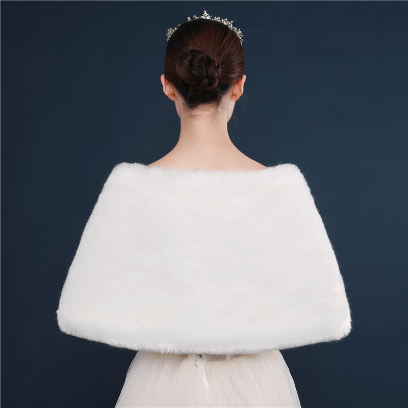 Warm Imitation Fur Thick White Fur Shawl Autumn And Winter New