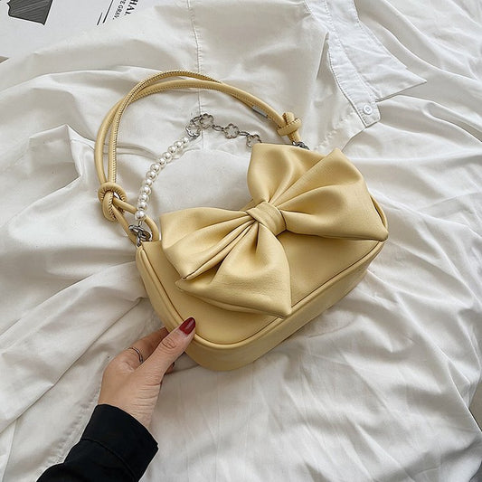 Niche Crossbody Tekstur Kæde Sløjfe Skuldertaske