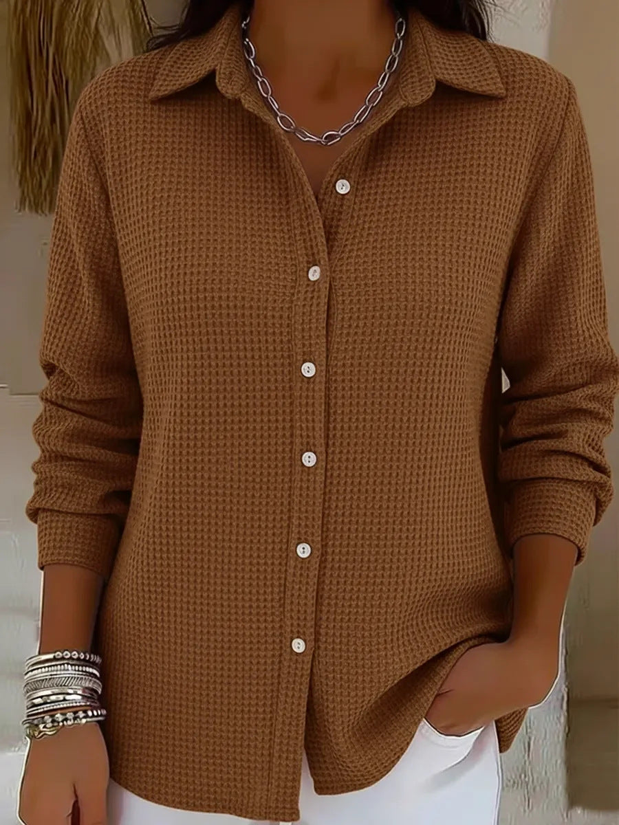 Button-front Knitted Cardigan With A Lapel Neckline