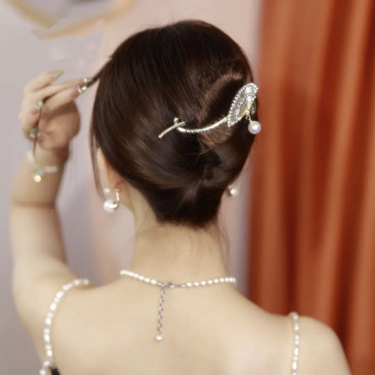 Alloy Zircon Hair Accessories Fan Tear Drop Twister  Hair Clip