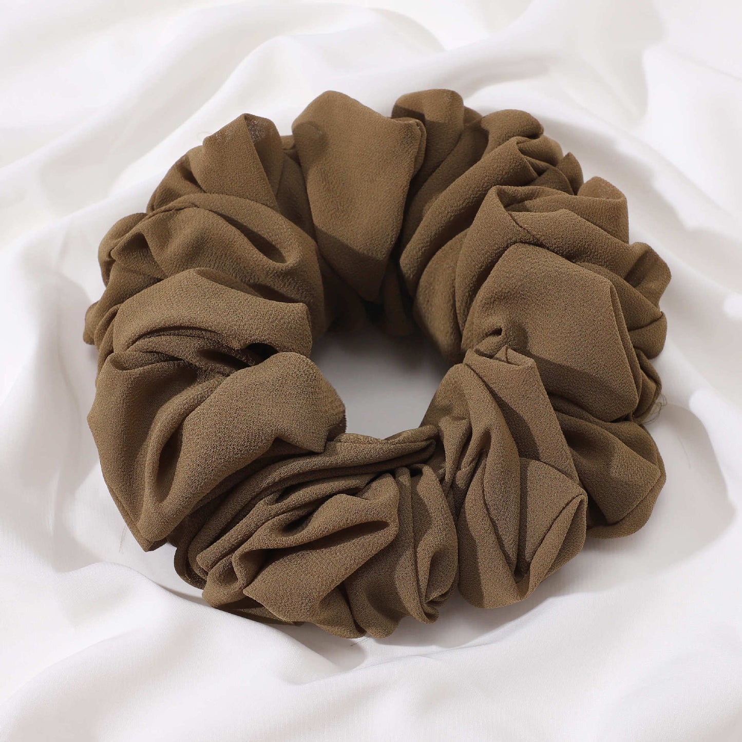 Pearl Chiffon Bunch Hair Tie Pure Color Primer Head Flower