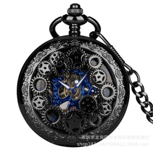 Vintage flip openwork necklace pocket watch