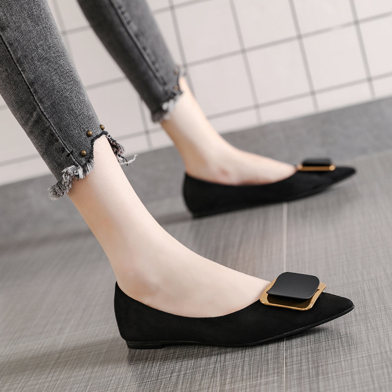 Four Seasons Shoes Working Black Soft Sole Fla