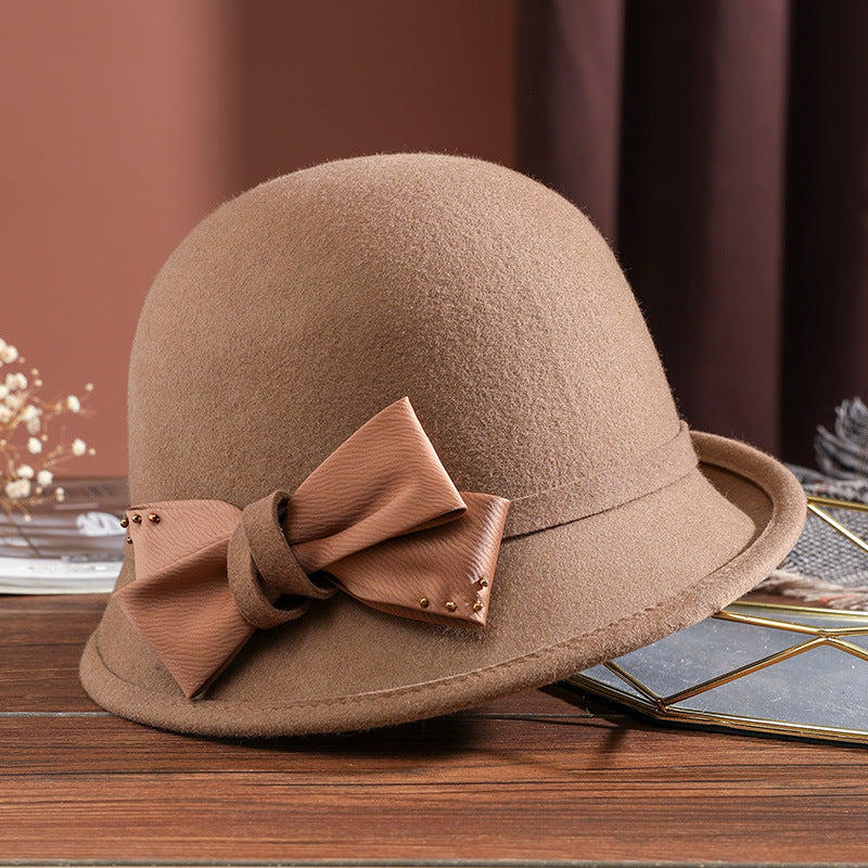 Women's Wool Top Hat Elegant Autumn And Winter Warm