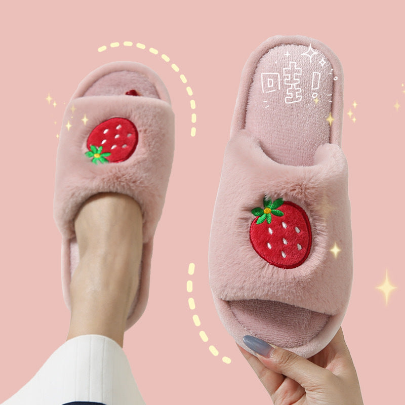 Plush Slippers Cute Home Warm And Non-slip