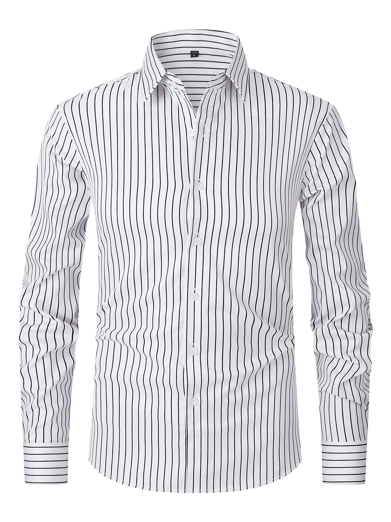 Men's Striped All-matching Ice Silk Long Sleeve Shirt