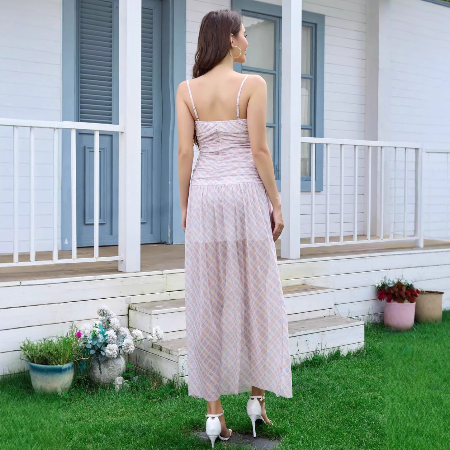 Spaghetti-strap Dress For Summer, Spicy Style With A Backless Design