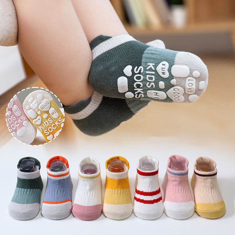 Baby's Three-dimensional Glue Anti-stripping Low-top Boat Socks