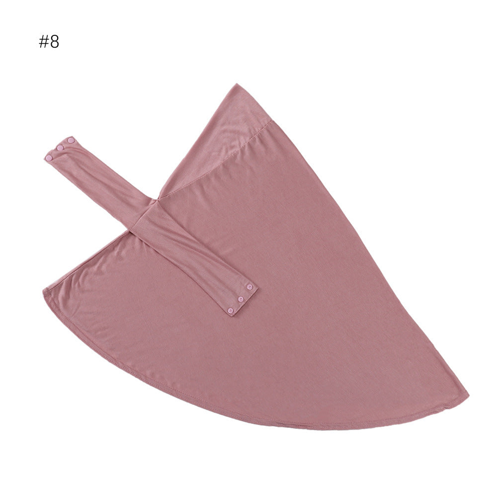 High Elastic Multi-color Modal Breathable Strap Button Cap Solid Color Scarf
