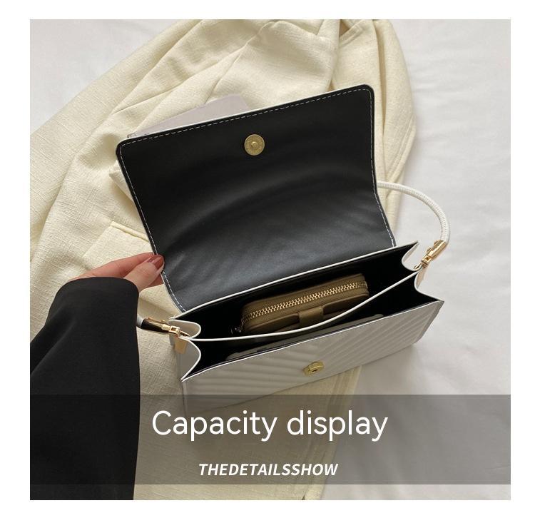 Embroidery Thread Shoulder Small Square Bag Casual Simple
