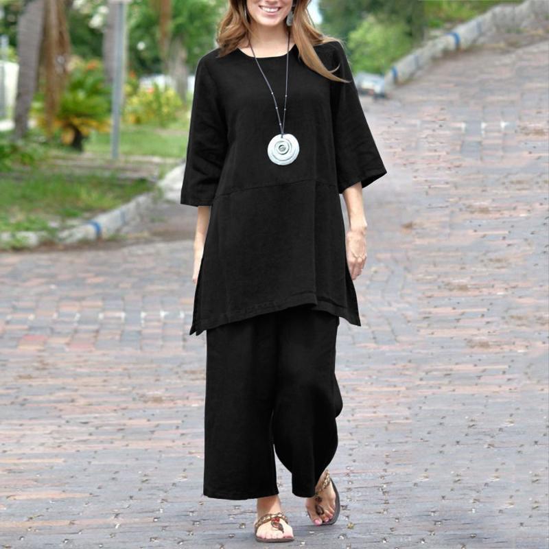 Cotton-linen Casual Long-sleeve Loose Cotton Set