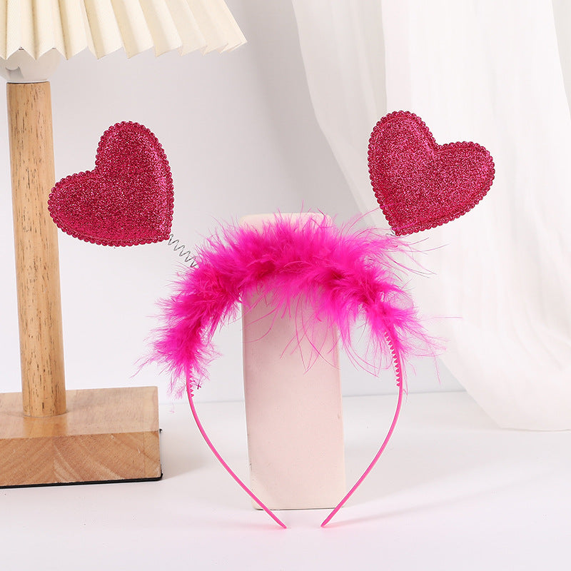 Red Heart Headband Accessories Three-dimensional