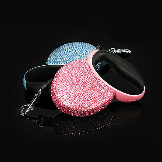 Diamond-studded New Pet Tractor Traction Belt Automatic Telescopic Rope